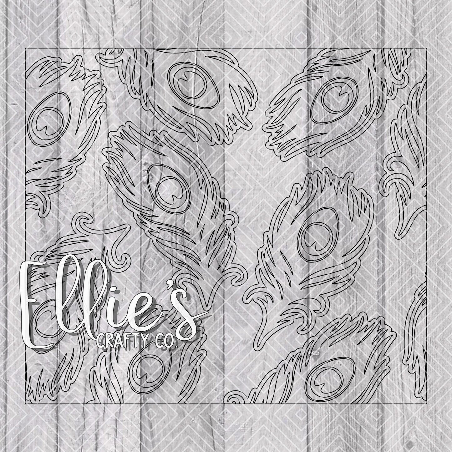 Peacock Feathers Burst Template for Straight Tumblers