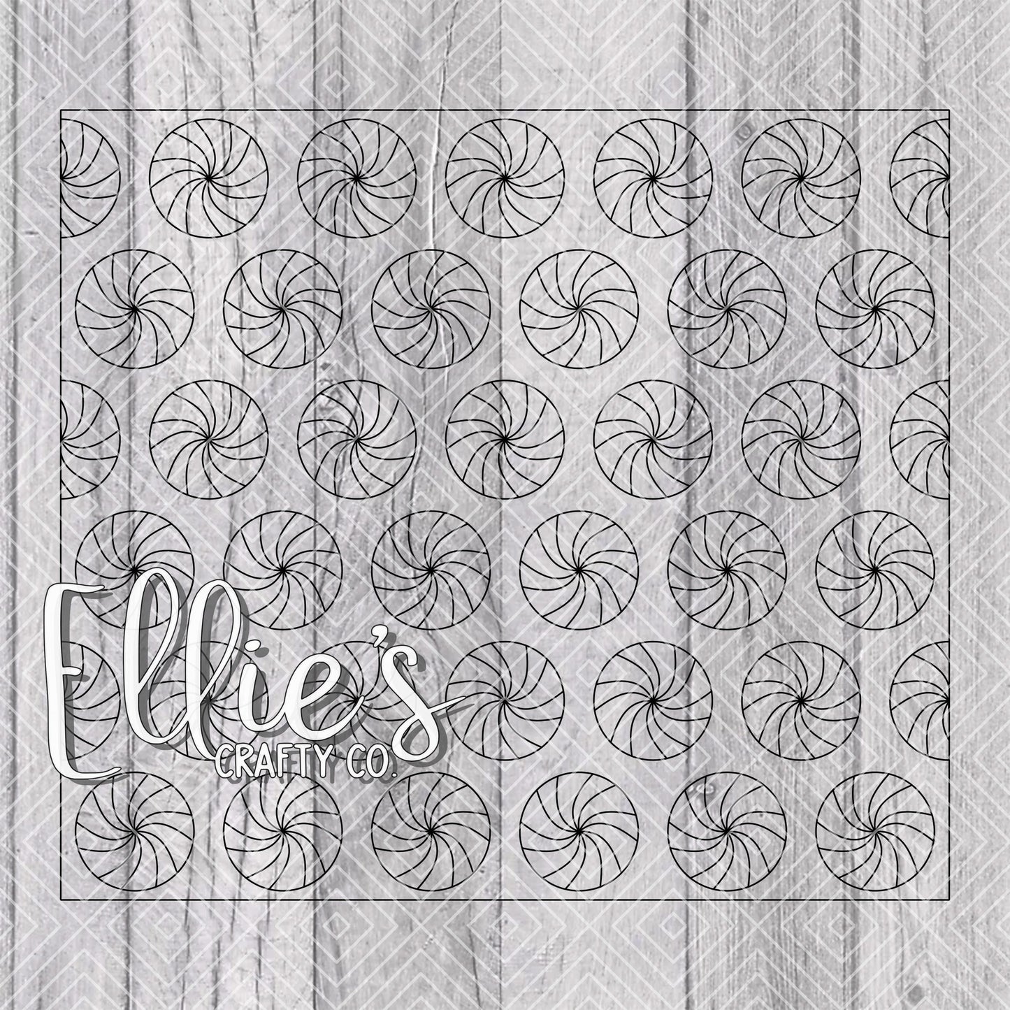 Christmas Peppermint Candies Template for Straight Tumblers
