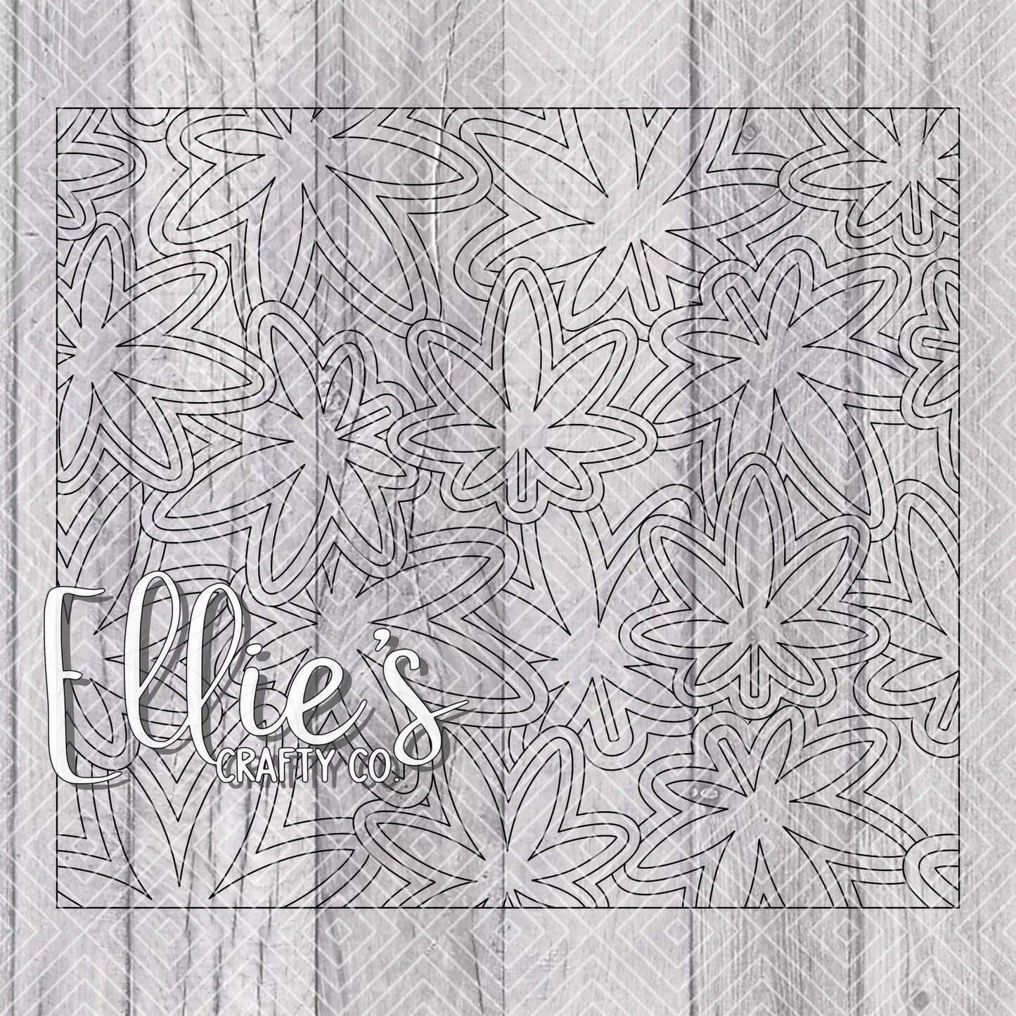 Pot Leaf Burst Template for Straight Tumblers