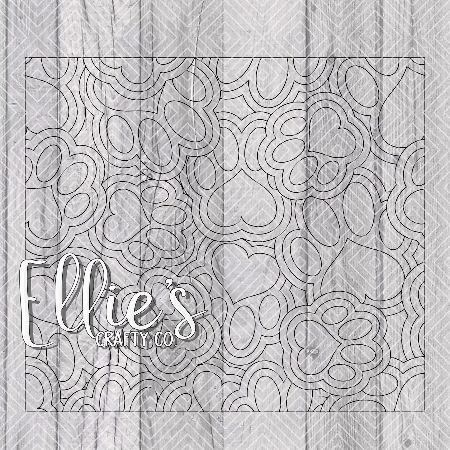Puppy Love Paw Burst Template for Straight Tumblers