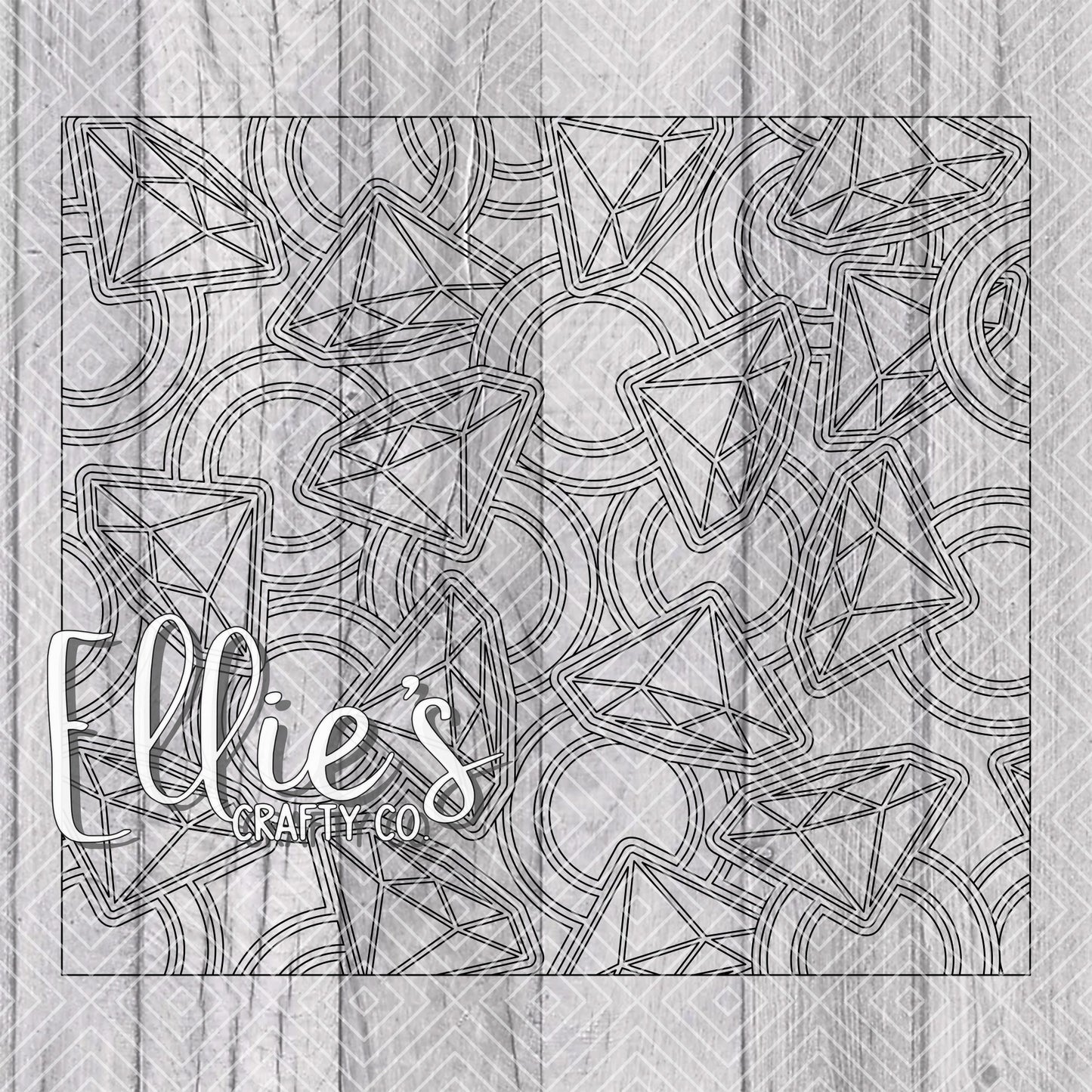 Diamond Ring Burst Template for Straight Tumblers