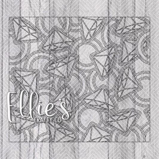Diamond Ring Burst Template for Straight Tumblers