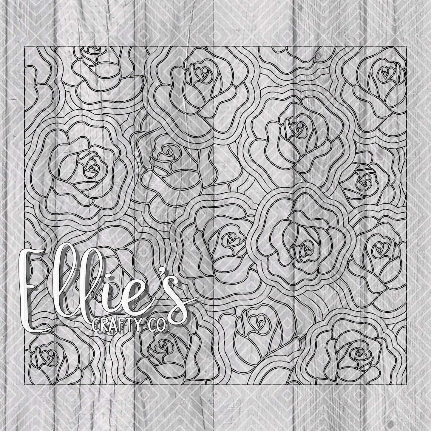 Roses Burst Template for Straight Tumblers