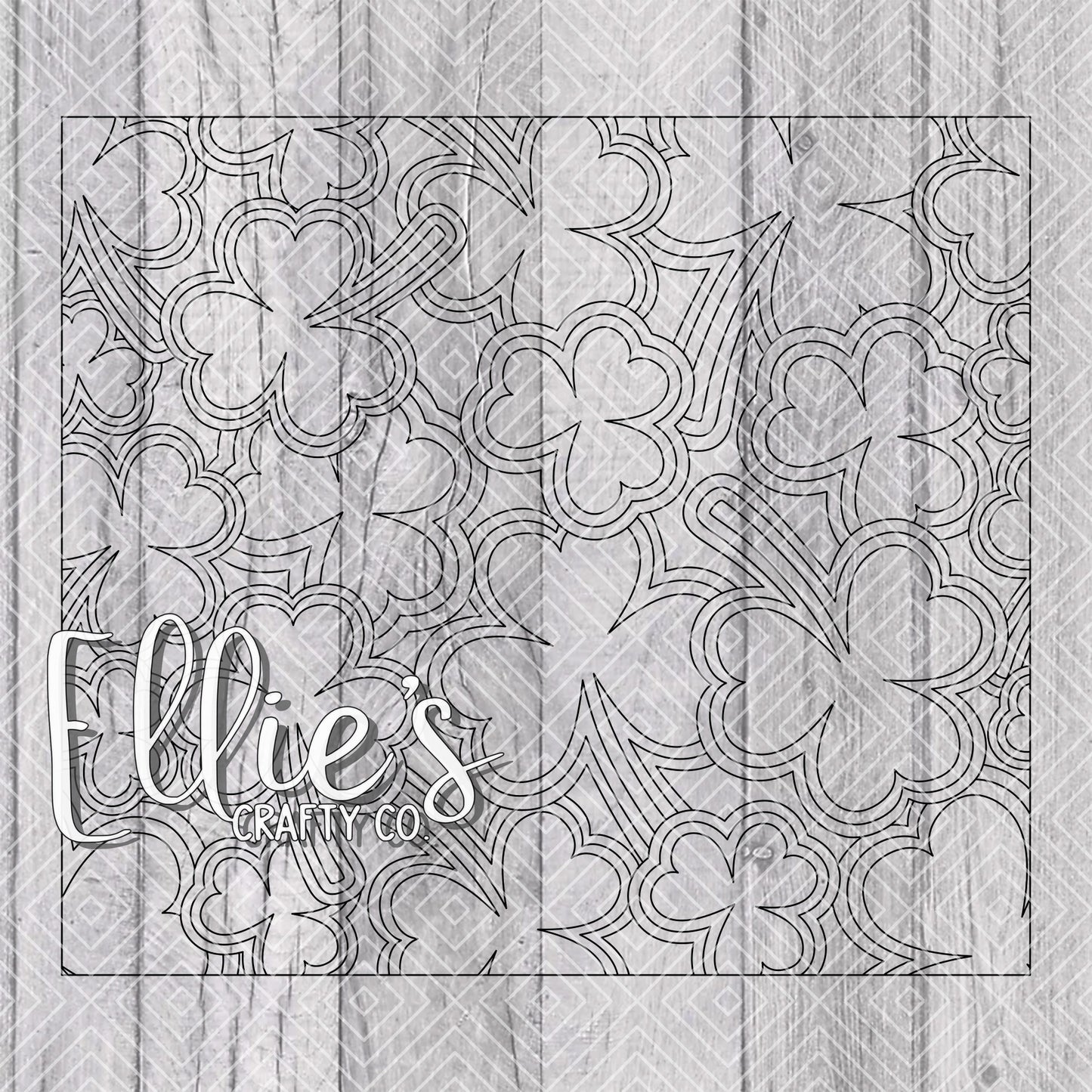 Shamrock Burst Template for Straight Tumblers