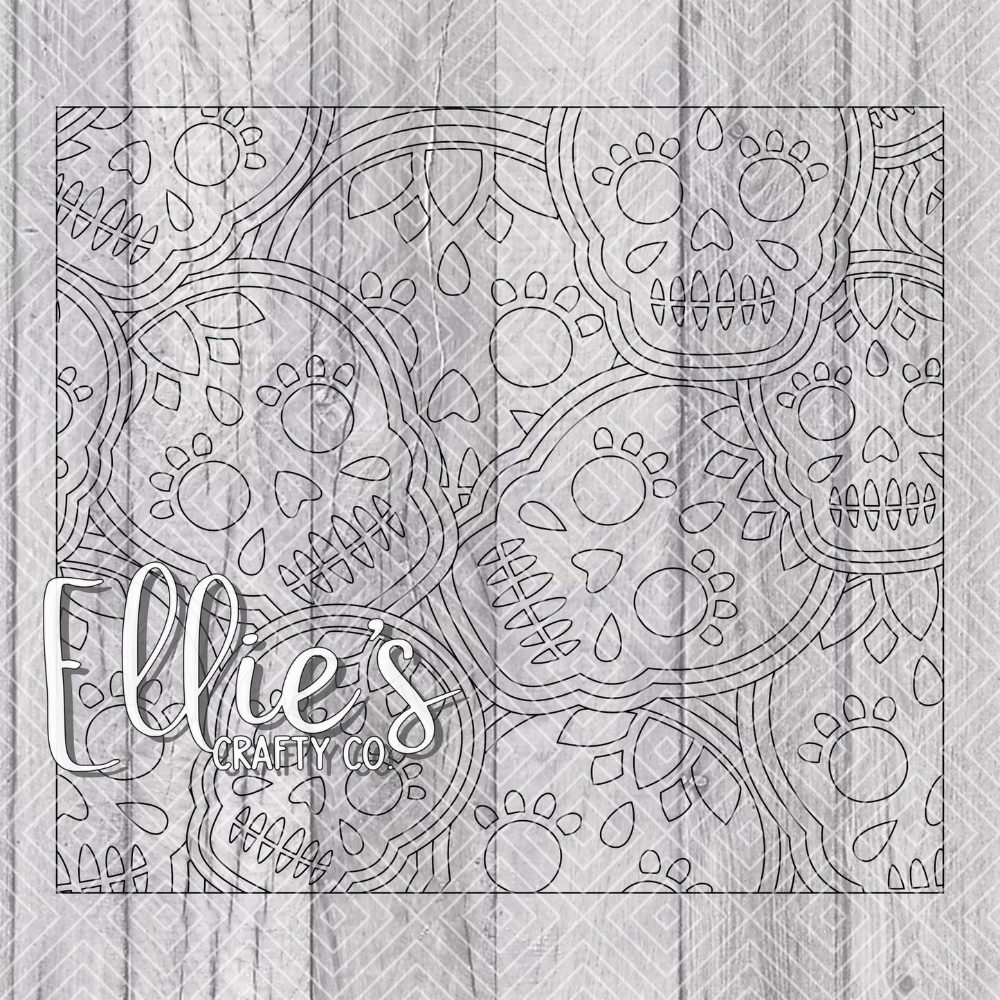 Sugar Skull Burst Template for Straight Tumblers