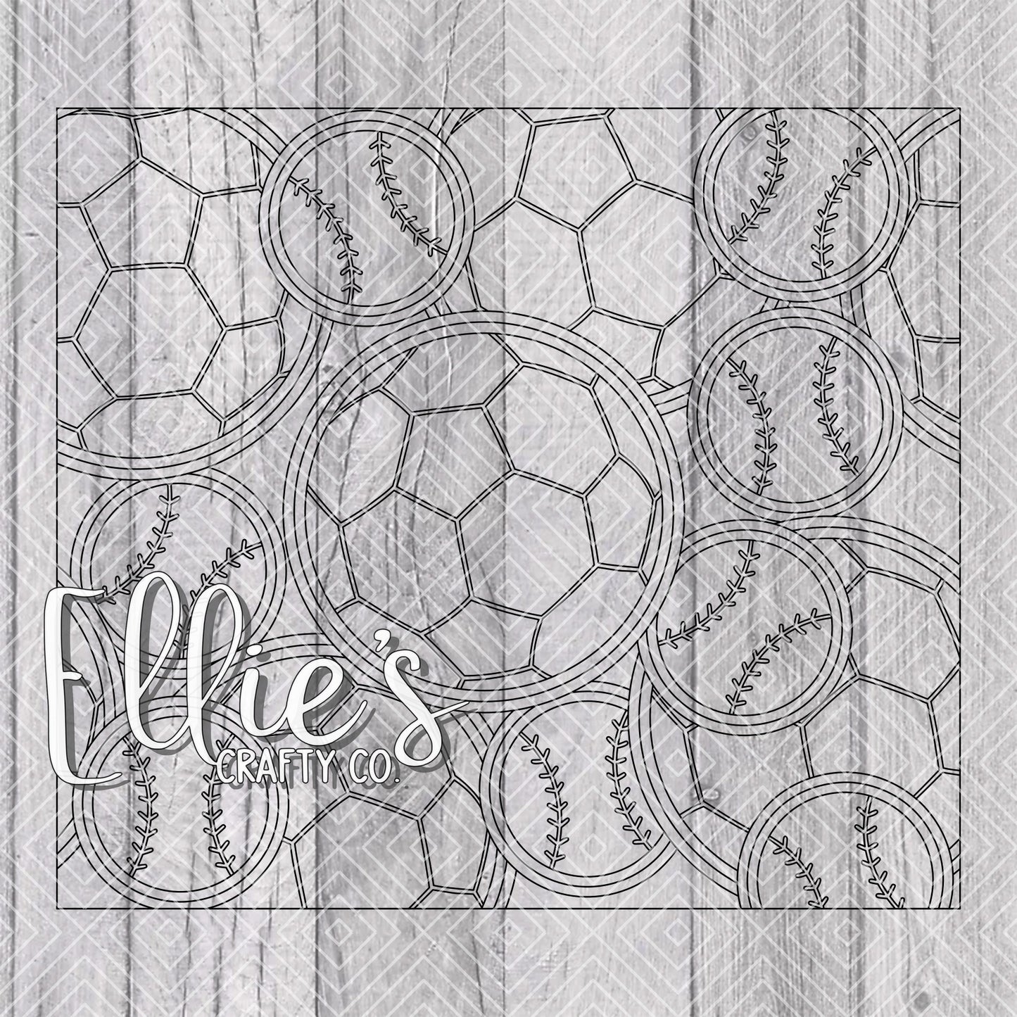 Soccer and Baseball Burst Template for Straight Tumblers