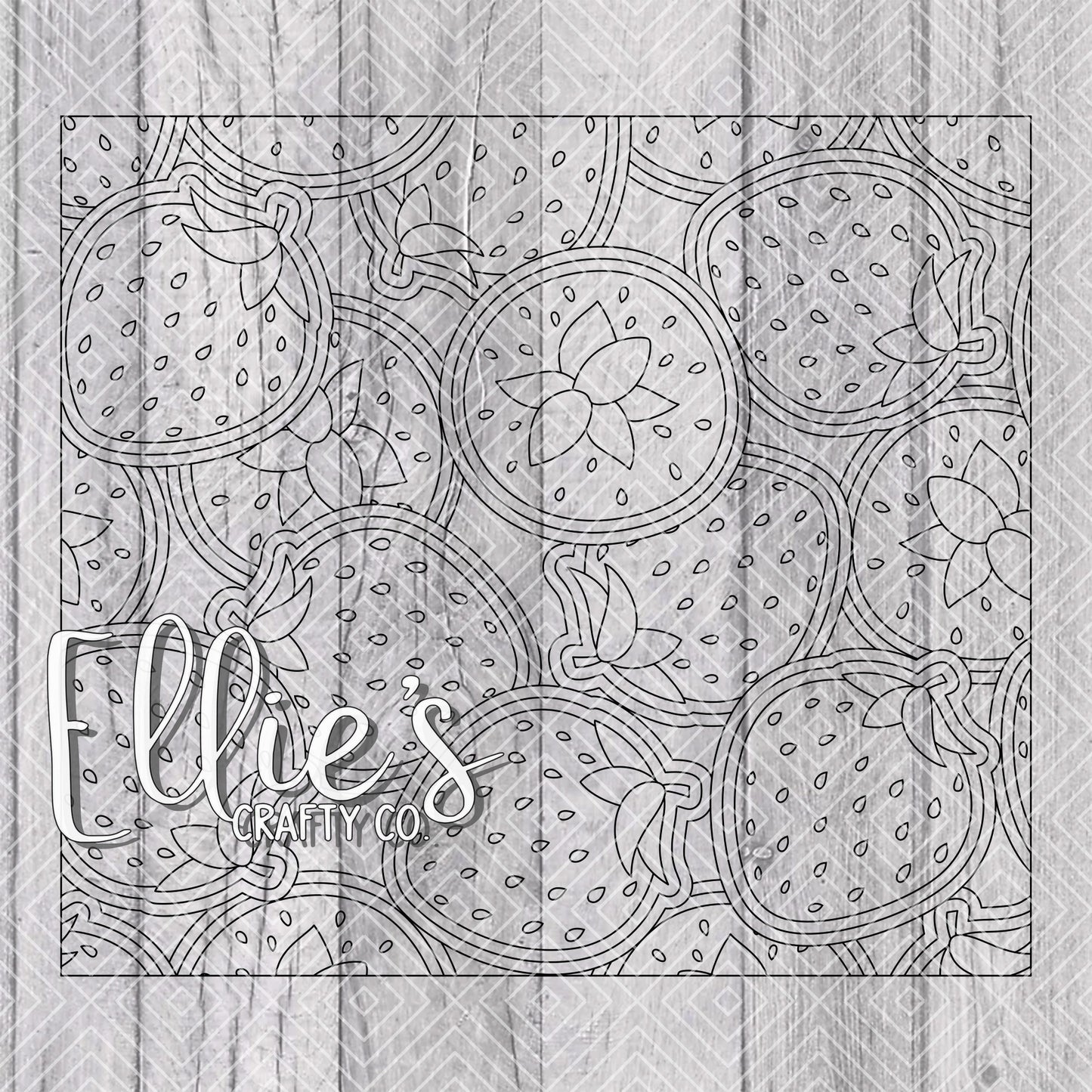 Strawberries Burst Template for Straight Tumblers