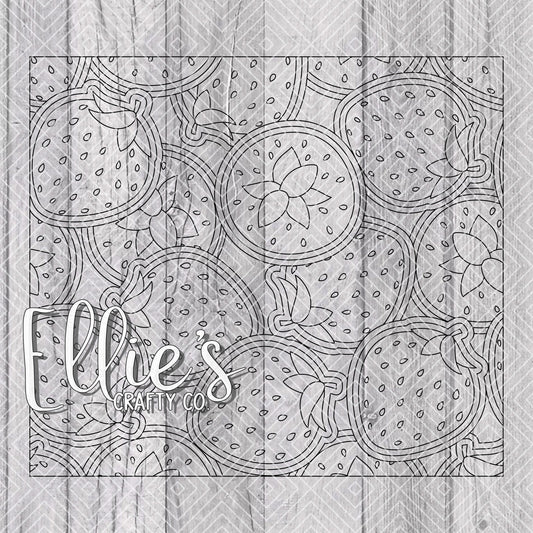 Strawberries Burst Template for Straight Tumblers