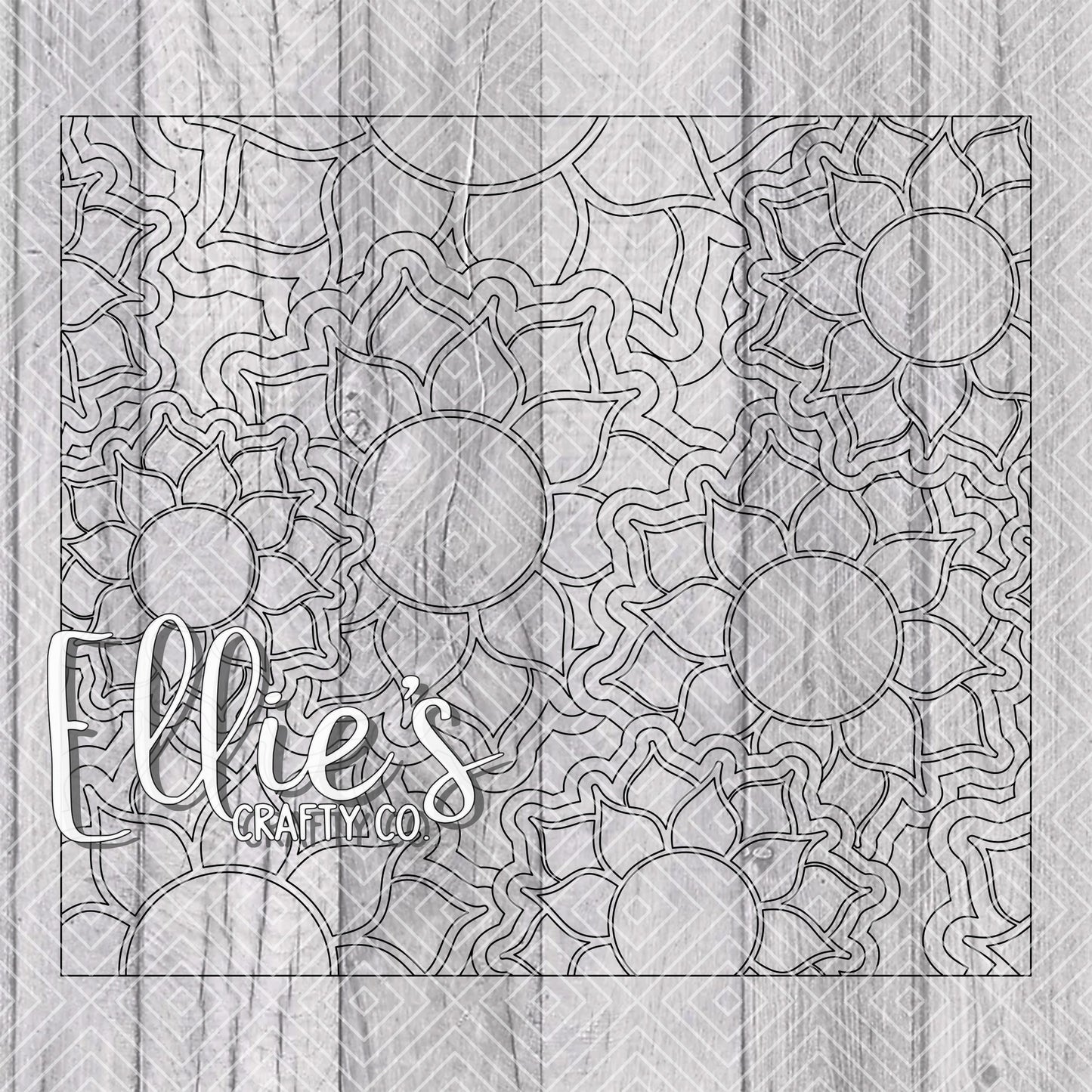 Sunflower Burst Template for Straight Tumblers