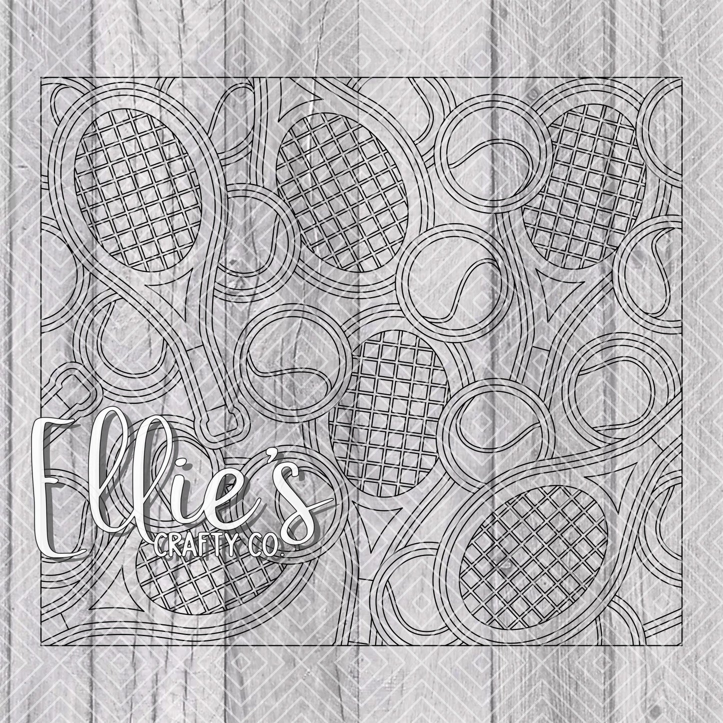 Tennis Burst Template for Straight Tumblers