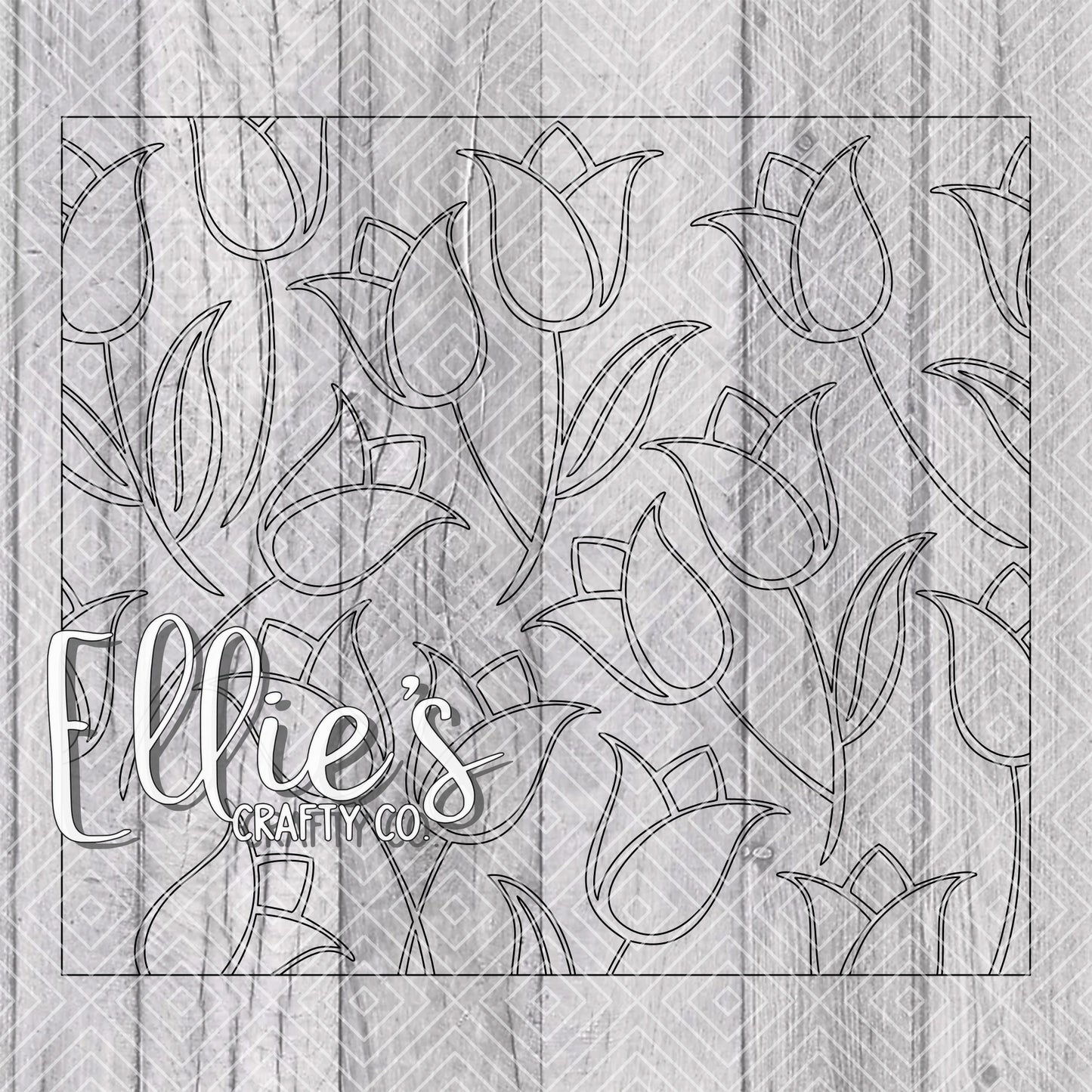 Tulips Burst Template for Straight Tumblers