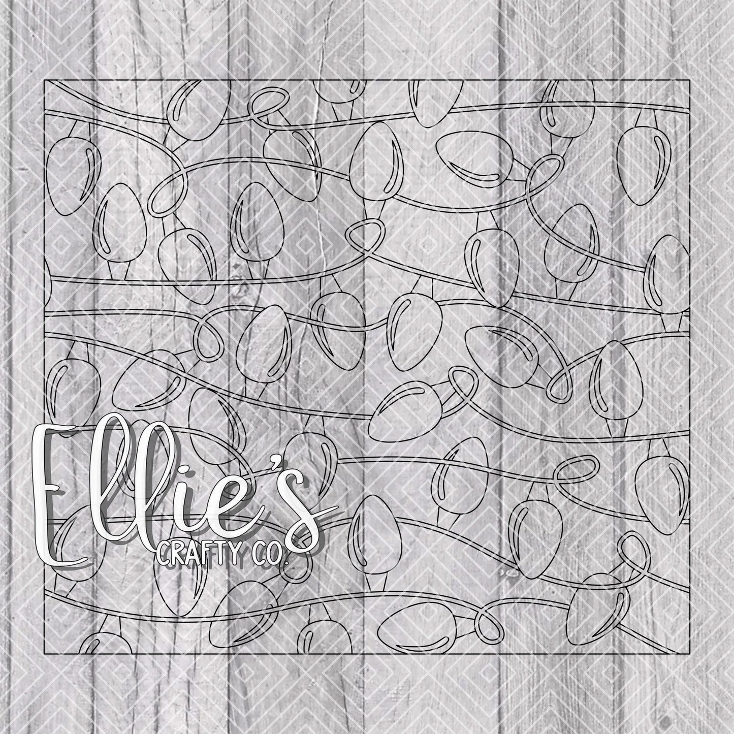 Christmas Lights Seamless Burst Template for Straight Tumblers