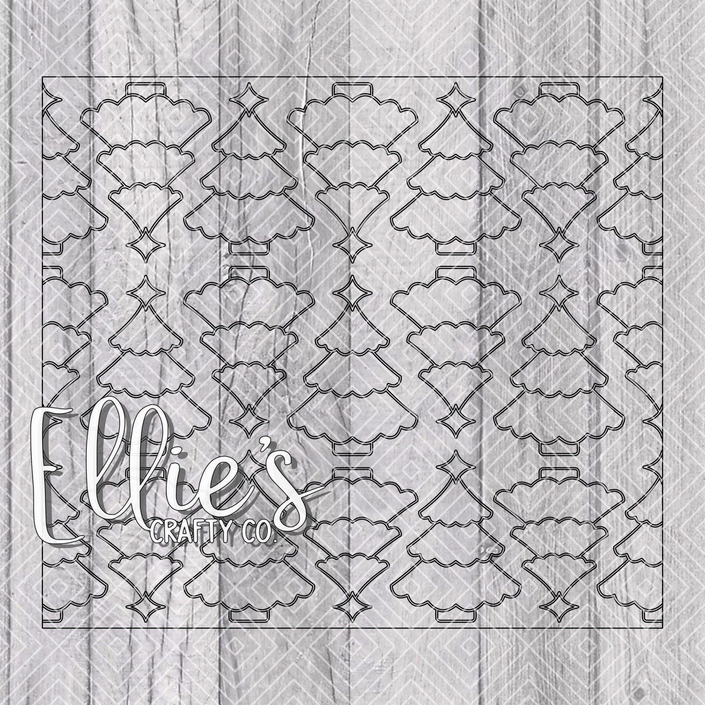 Christmas Trees Burst Template for Straight Tumblers