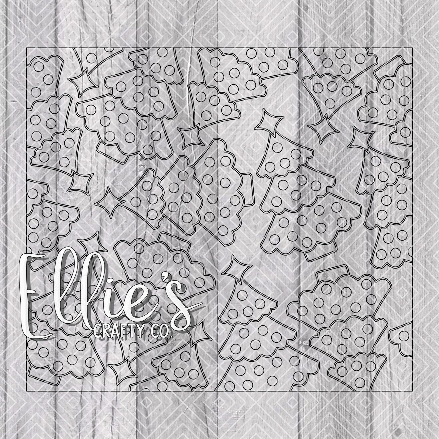 Christmas Trees Burst Template for Straight Tumblers
