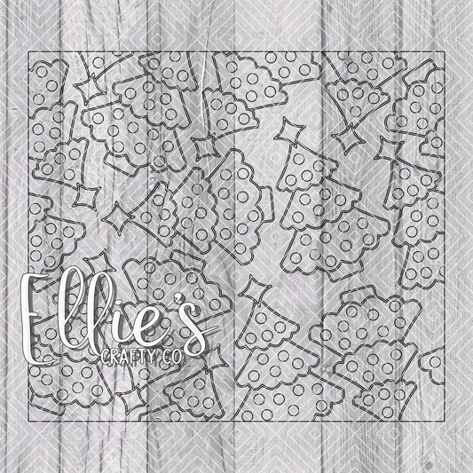 Christmas Trees Burst Template for Straight Tumblers