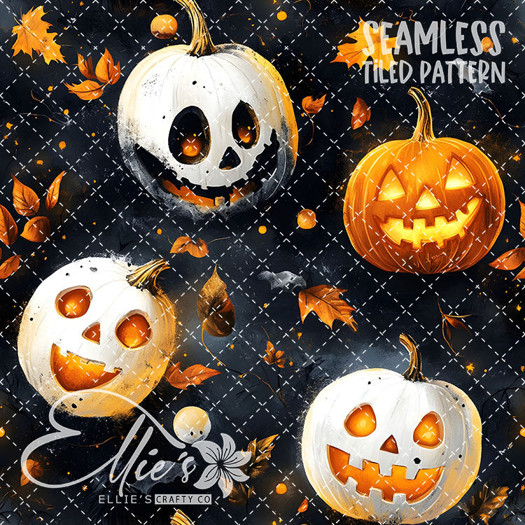 Fall Theme Halloween - 10 Tiled Pattern Digital Images (Seamless) - 11 Pen Wraps (Seamless)