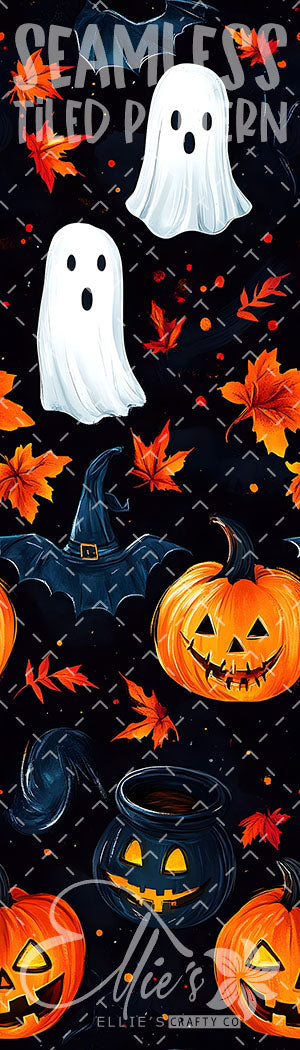 Fall Theme Halloween - 10 Tiled Pattern Digital Images (Seamless) - 11 Pen Wraps (Seamless)