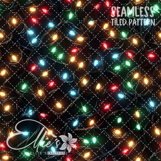 Christmas Lights - 10 Tiled Pattern Digital Images (Seamless)