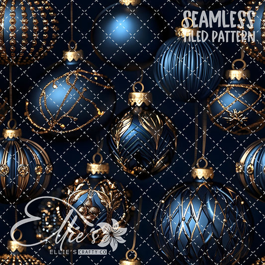 Navy Ornaments - 6 Tiled Pattern Digital Images (Seamless)