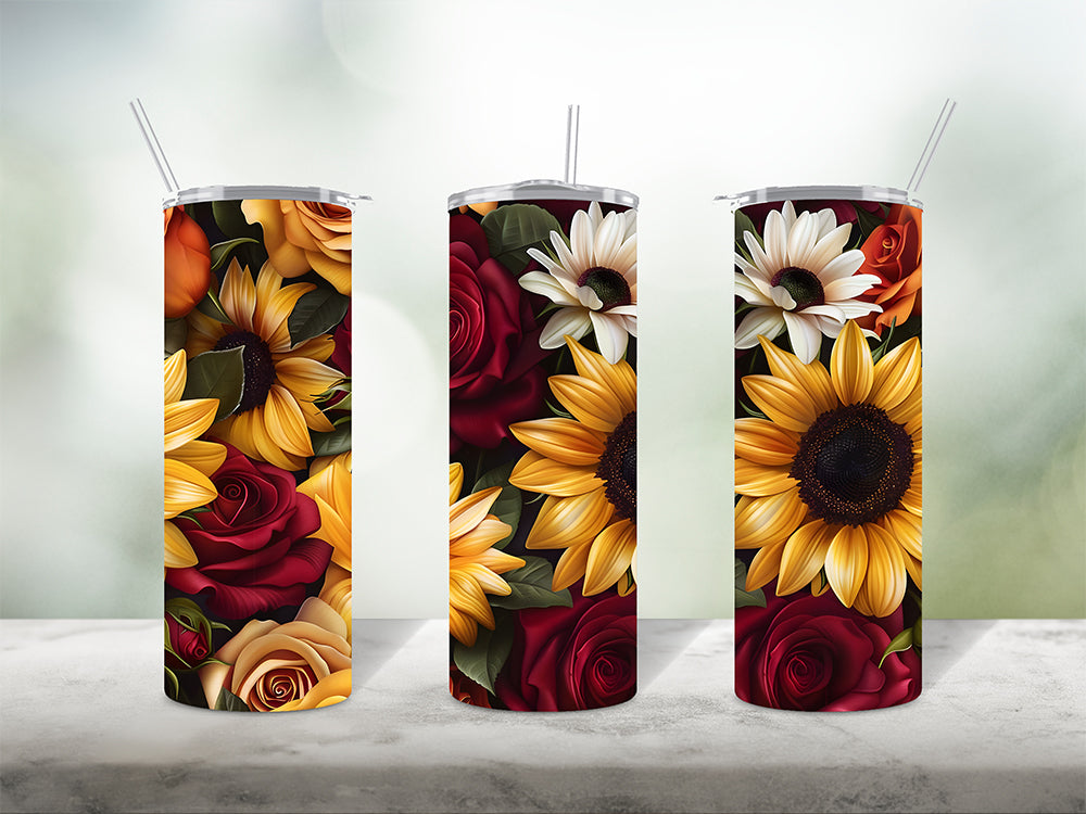 Sunflower and Roses Bundle 3 Tumbler Wrap Bundle