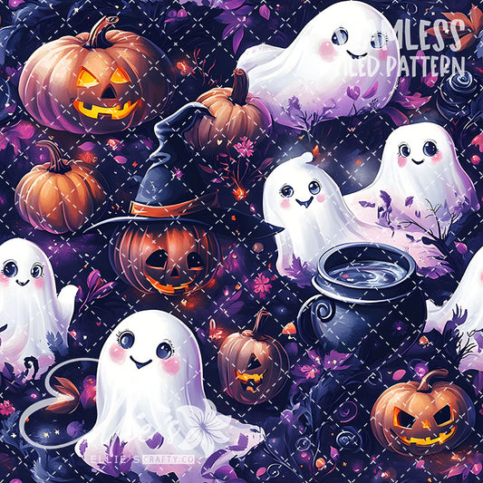 Purple Halloween - 6 Tiled Pattern Digital Images (Seamless) - 7 Pen Wraps (Seamless)