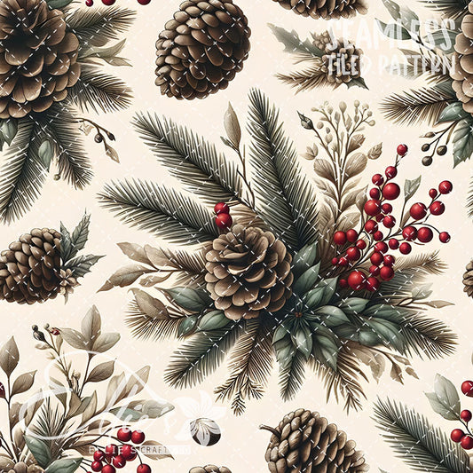 Pinecones - 10 Tiled Pattern Digital Images (Seamless)