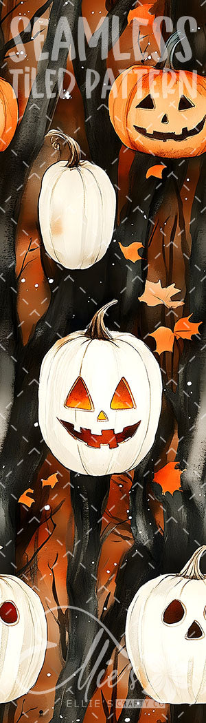 Fall Theme Halloween - 10 Tiled Pattern Digital Images (Seamless) - 11 Pen Wraps (Seamless)