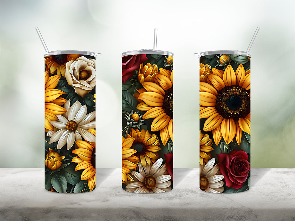 Sunflower and Roses Bundle 3 Tumbler Wrap Bundle