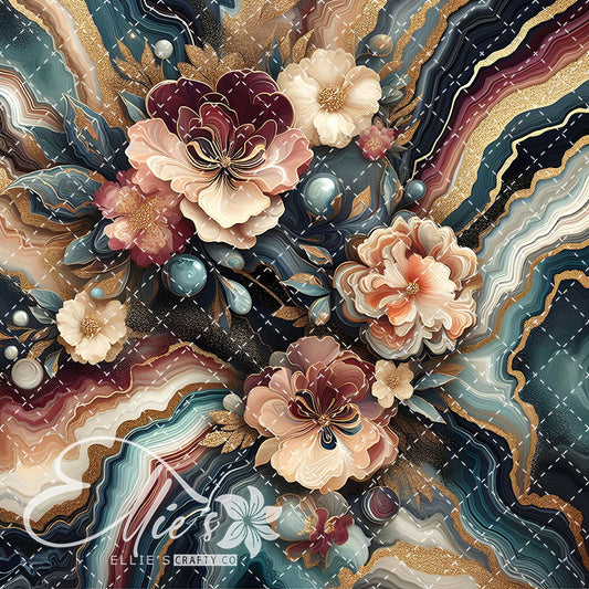 Marble Floral V1 22 Digital Images (Not Seamless)