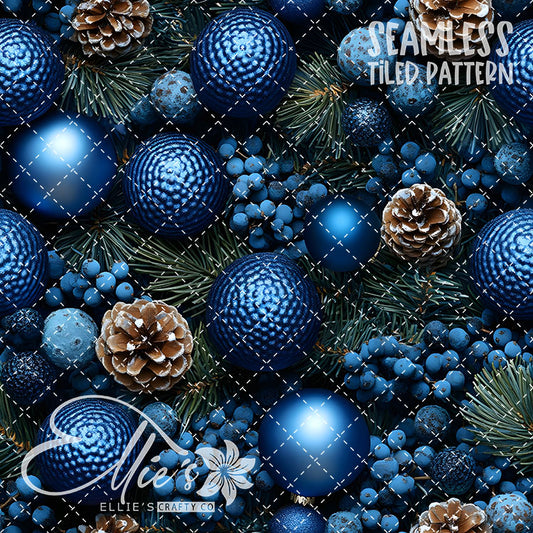 Blue Ornaments - 8 Tiled Pattern Digital Images (Seamless)