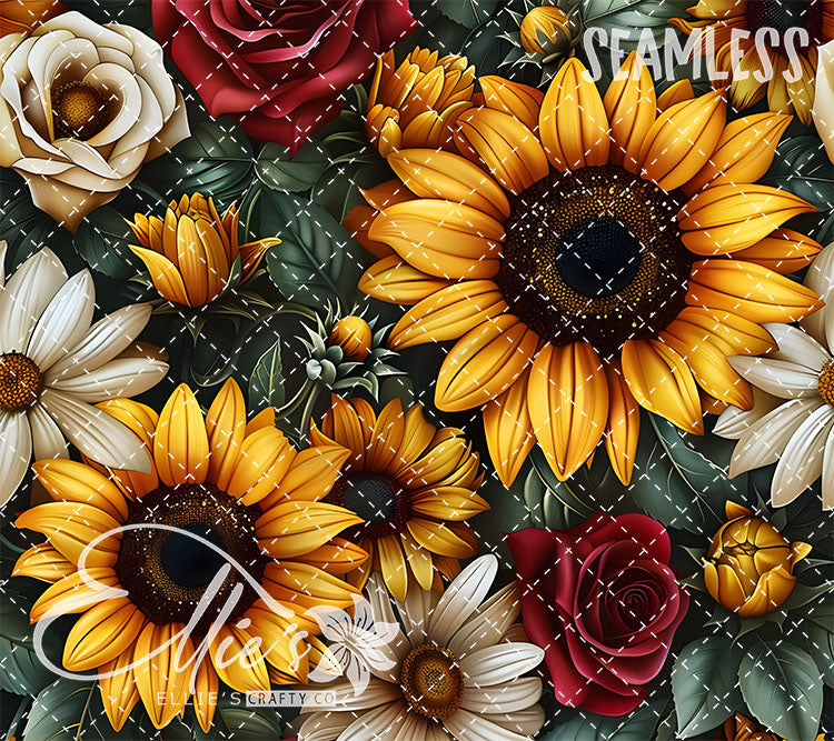 Sunflower and Roses Bundle 3 Tumbler Wrap Bundle