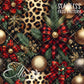 Leopard Christmas - 14 Tiled Pattern Digital Images (Seamless)