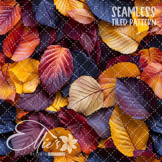 Fall Leaves - 12 Tiled Pattern Digital Images (Seamless)