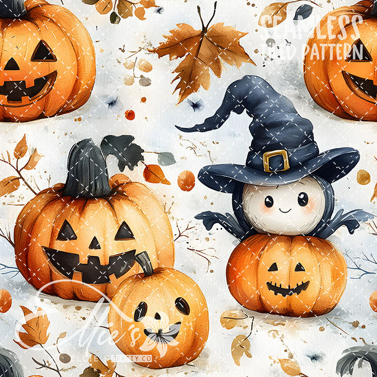 Fall Theme Halloween - 10 Tiled Pattern Digital Images (Seamless) - 11 Pen Wraps (Seamless)