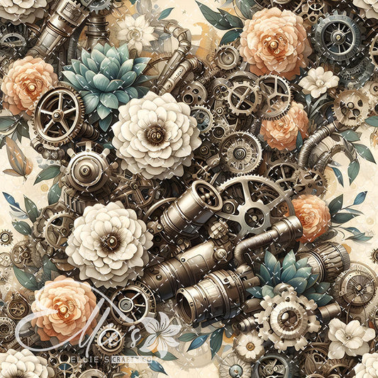 Steampunk Floral Antique V1 20 Digital Images (Not Seamless)