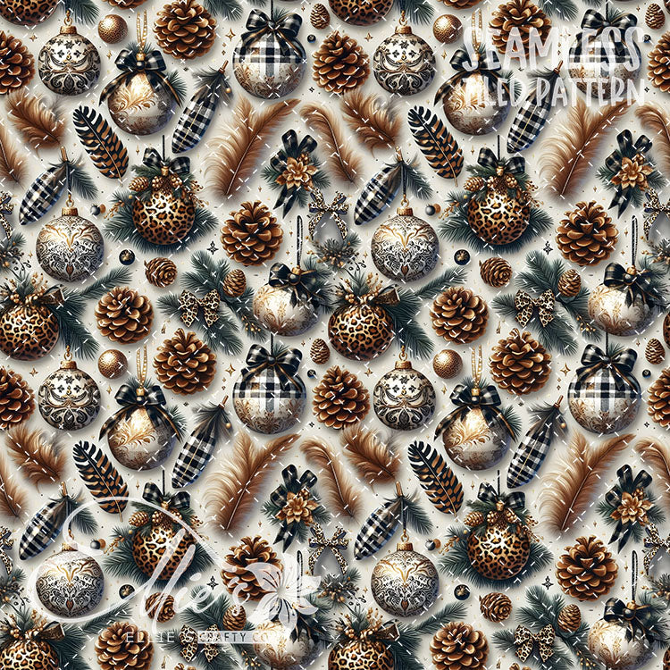 Leopard Christmas - 14 Tiled Pattern Digital Images (Seamless)