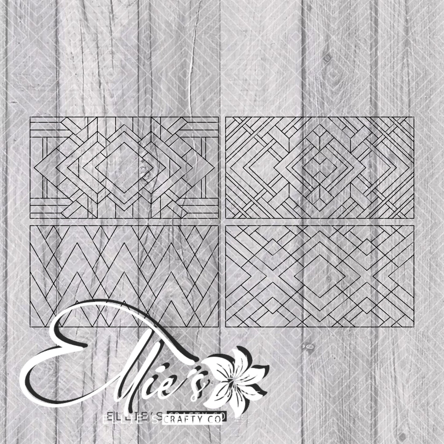 Art Deco Mosaic Collection V1-V4 Template for Mini Skinny Tumblers