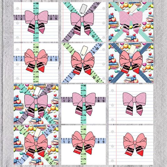Crayon Bow Teacher Gift V1-2 Template for Straight Tumblers