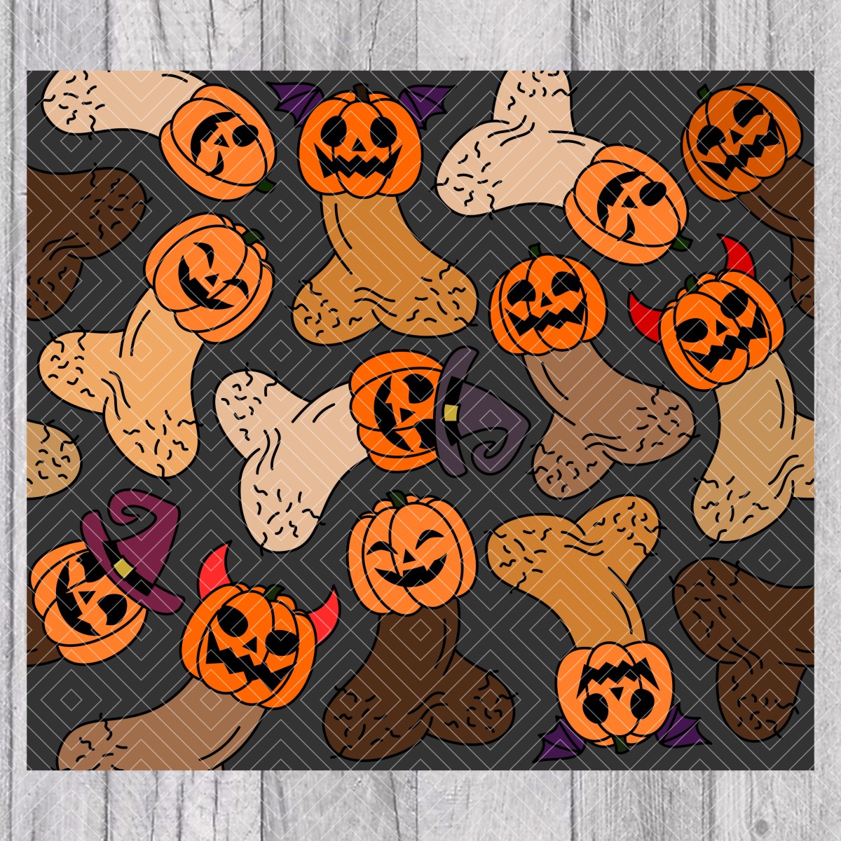 Dick-o'-lanterns Template for Straight Tumblers