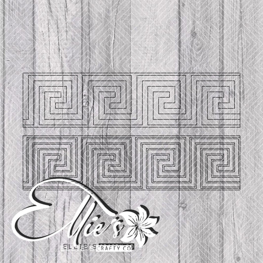 Art Deco Greek Pattern Template for Mini Shot Glass Tumblers