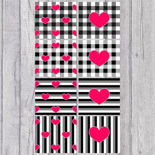 Hearts Plaid and Stripes for Straight Tumblers