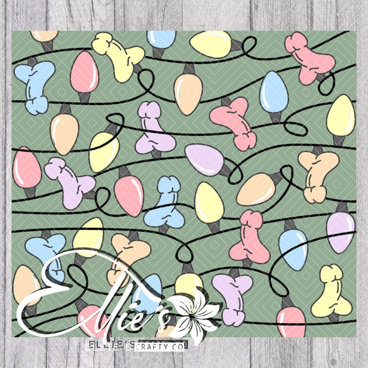 Naughty Christmas Lights Template for Straight Tumblers