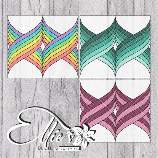 Mermaid Tail Tangle Template for 20oz Skinny Straight Tumblers