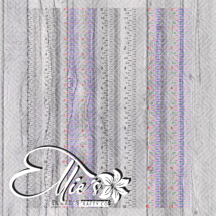 Printable Ruler with 16ths and 32nds inch in Decimal Units – elliescraftyco