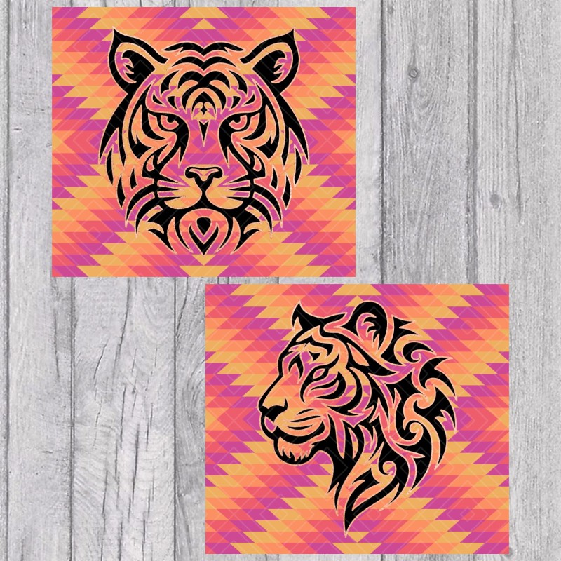 Bravo Inspired Southwestern Tiger Template for 20oz Skinny Straight Tumblers