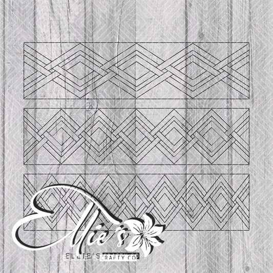 Weaved Diamonds Template for Mini Shot Glass Tumblers