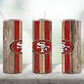 Football Team Painted on Wood Tumbler Wrap