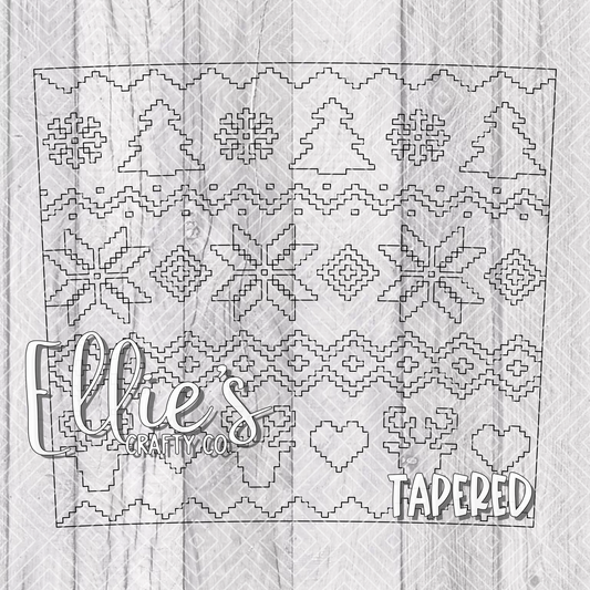 Ugly Christmas Sweater Template for 20oz Skinny Tapered Tumblers