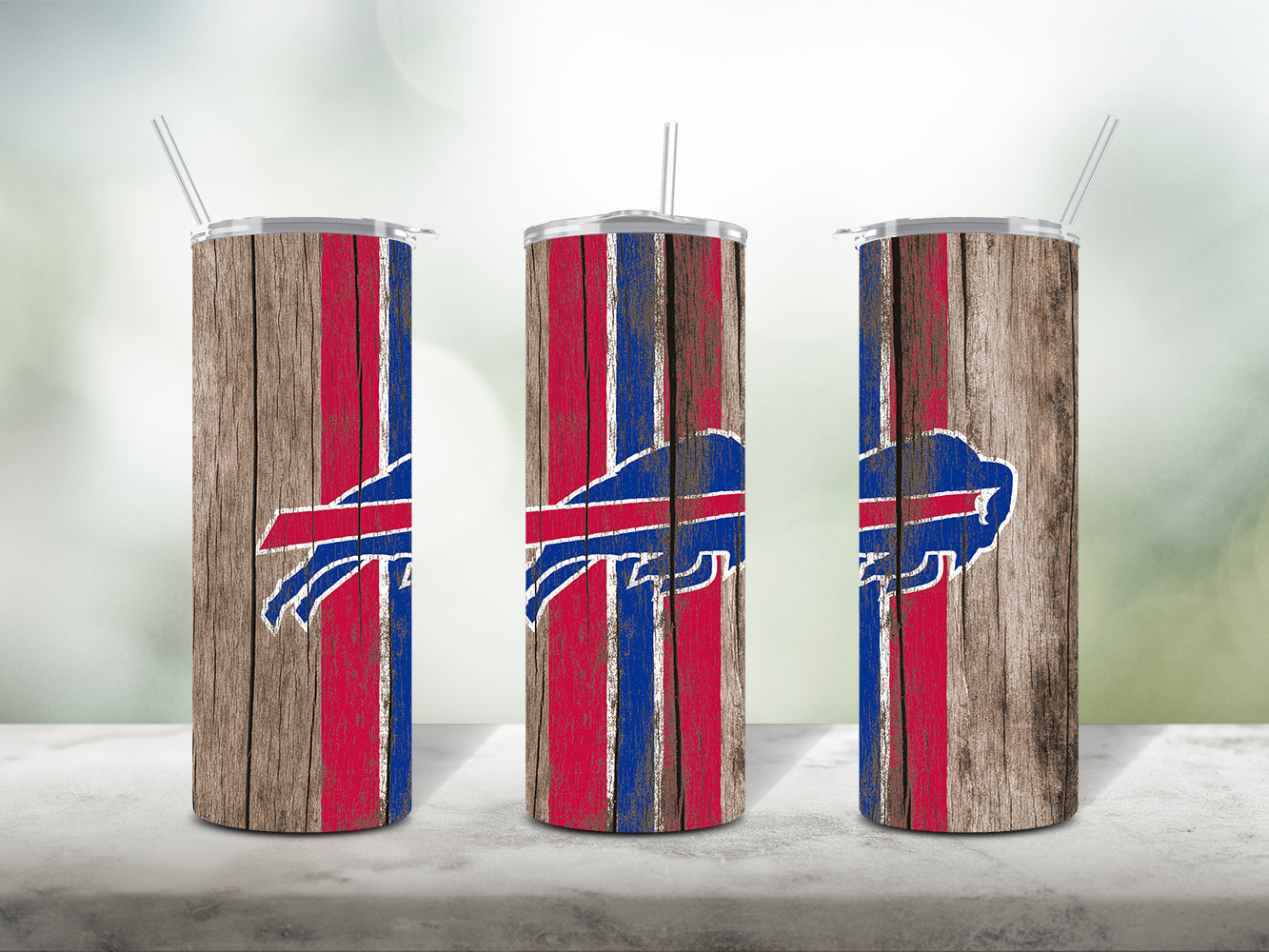 Football Team Painted on Wood Tumbler Wrap