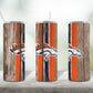 Football Team Painted on Wood Tumbler Wrap